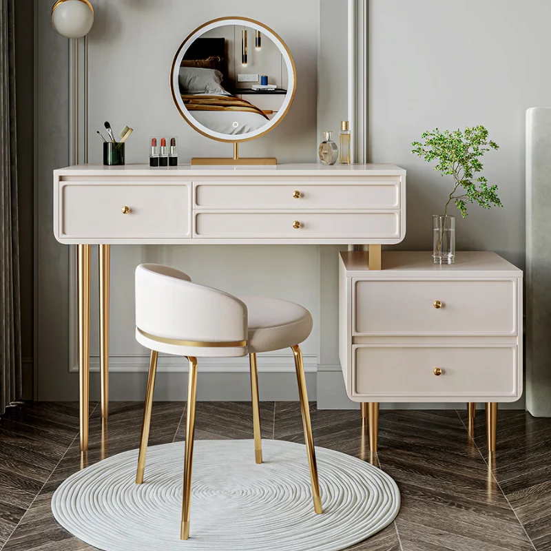 Mirror Professional Dressing Table Nordic Natural Makeup Shelf Dressers Cabinet Modern Coiffeuse De Chambre Room Furniture