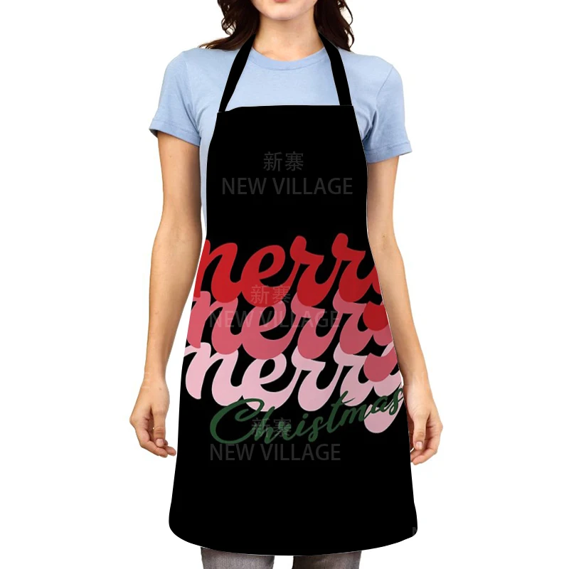 1Pc Kitchen Aprons for Women Cotton Linen Bibs Household Home Autumn Thanks Giving Home Cooking Baking Waist Bib Pinafore