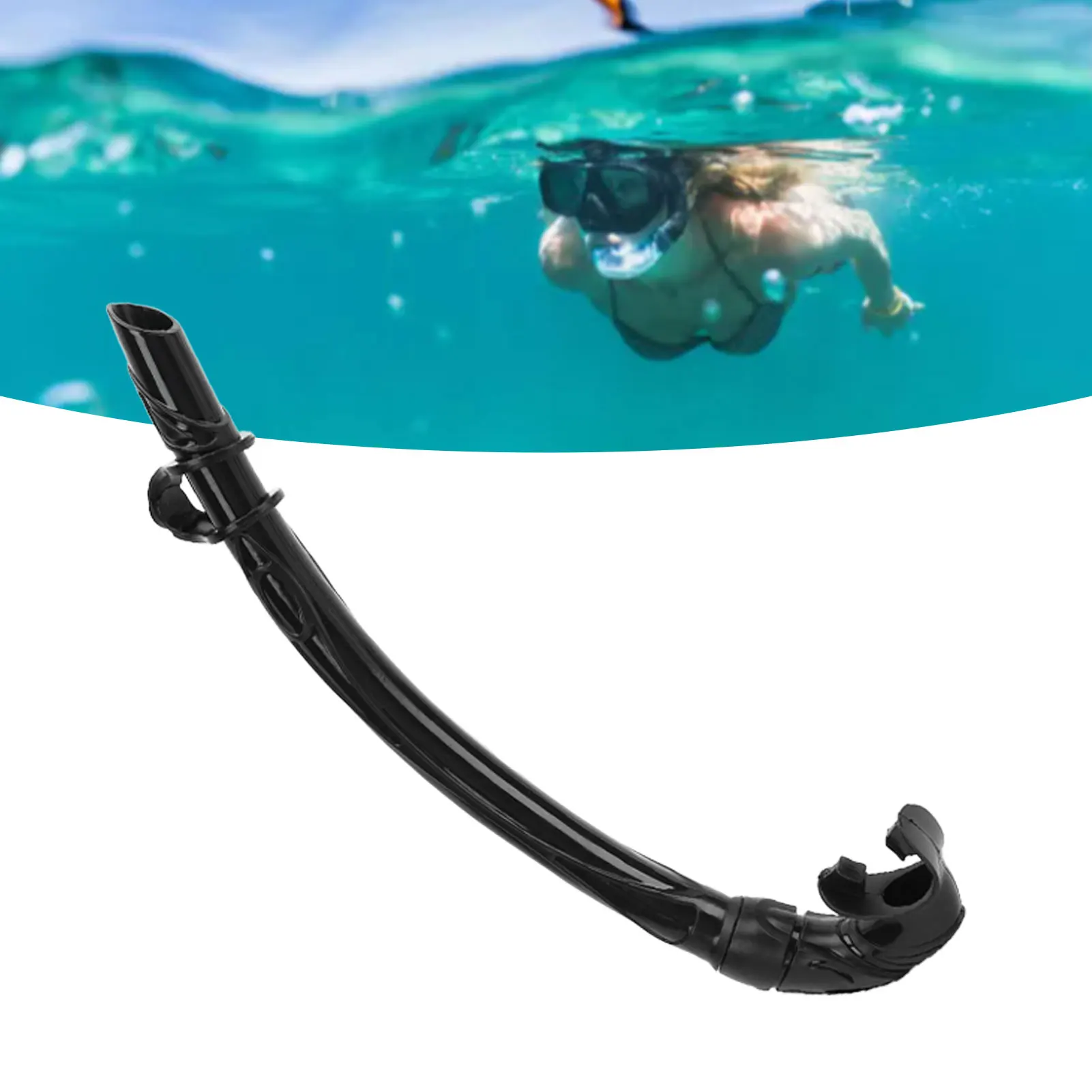 PVC Snorkeling Breathing Tube Portable Diving Snorkel With Comfortable Mouthpiece For Free Diving