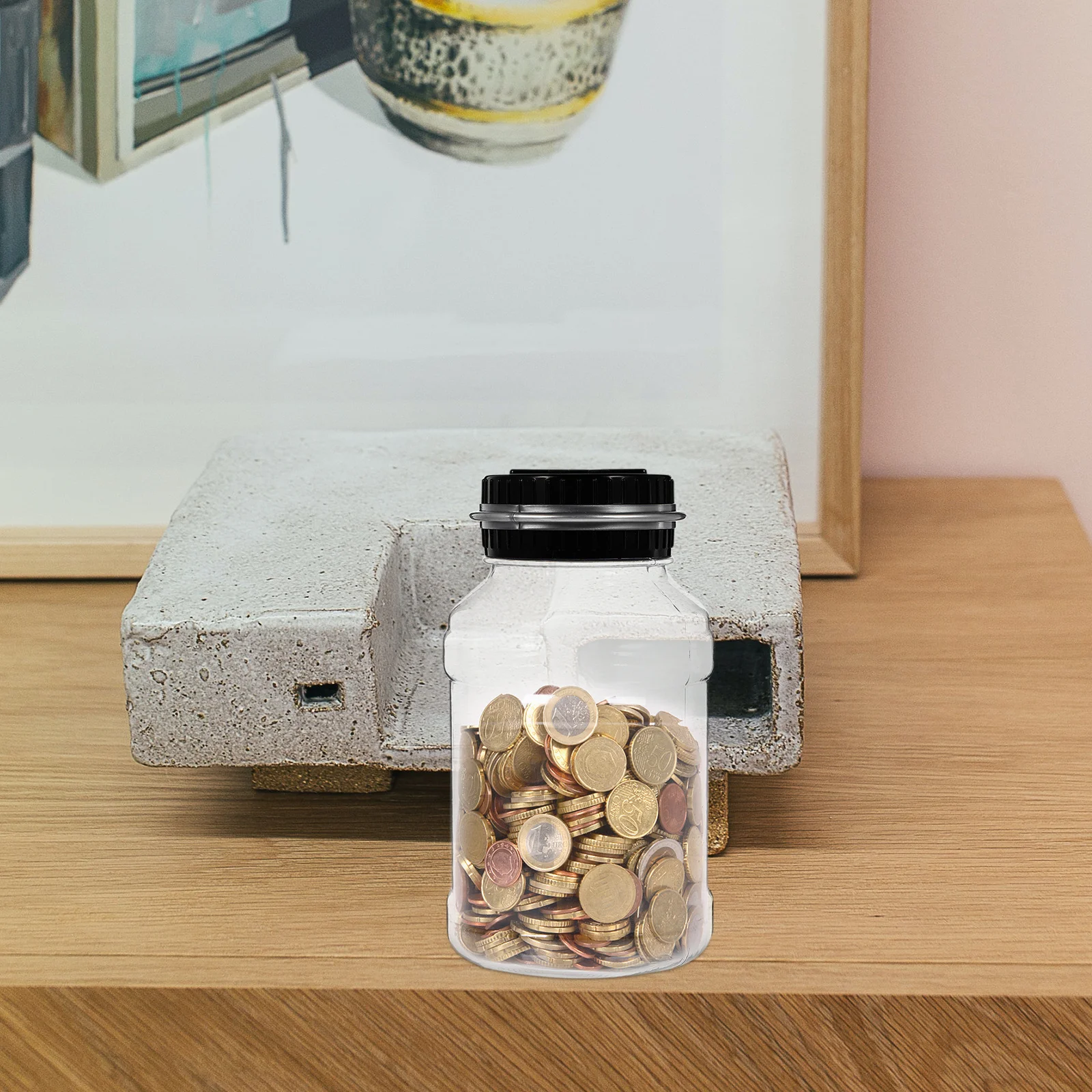 

Money Jar for Cash Saving Coin Bank Counting Practical Banks Container Clear