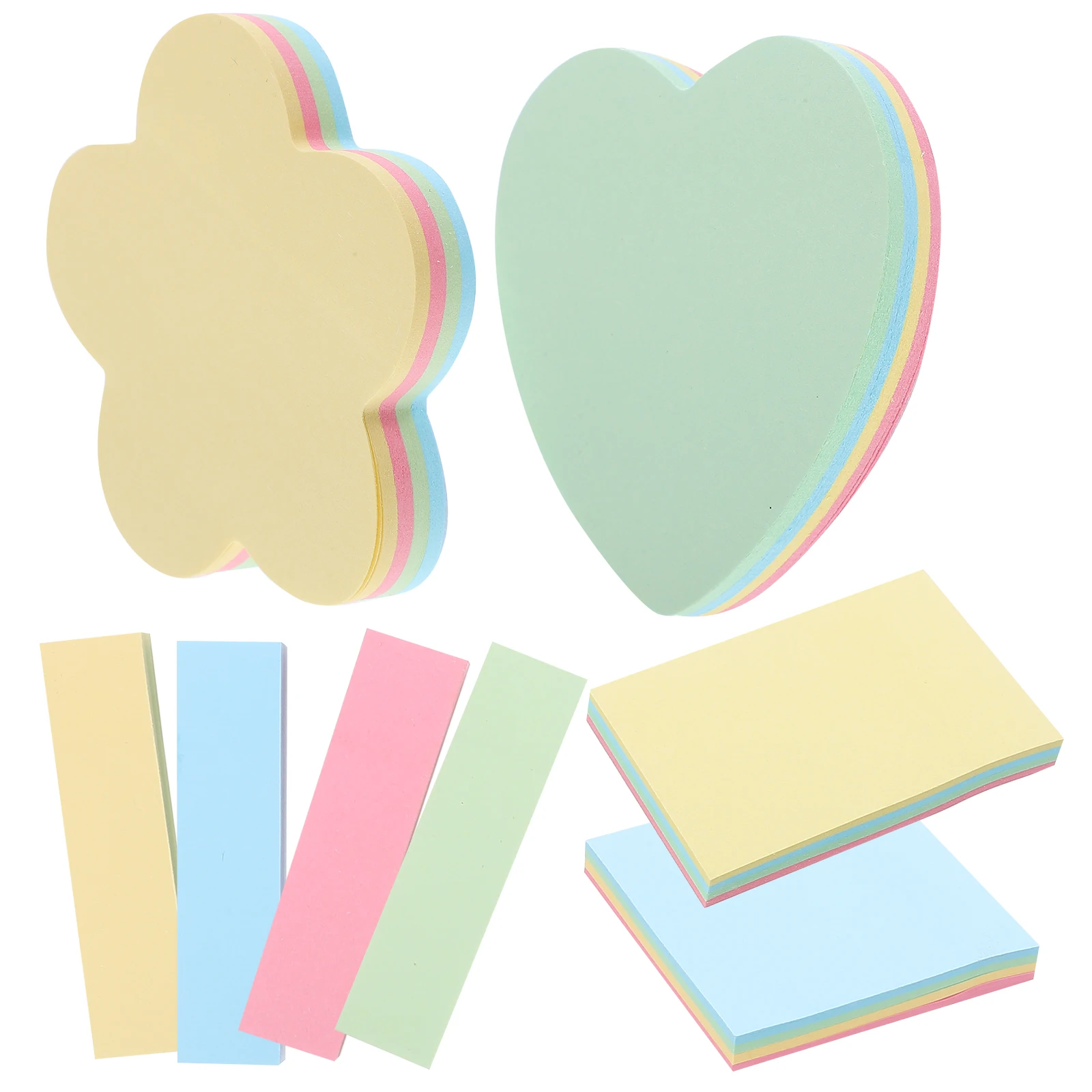 

500 pcs cute memo pads label paper flower heart design self adhesive notepads for office home reminder