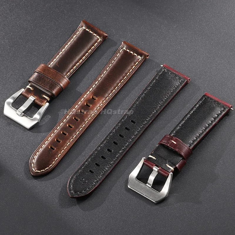 20 مللي متر 22 مللي متر 24 مللي متر 26 مللي متر الجلود حزام (استيك) ساعة ل Seiko خمر جلد البقر حزام لينة الرياضة مريحة سوار استبدال معصمه