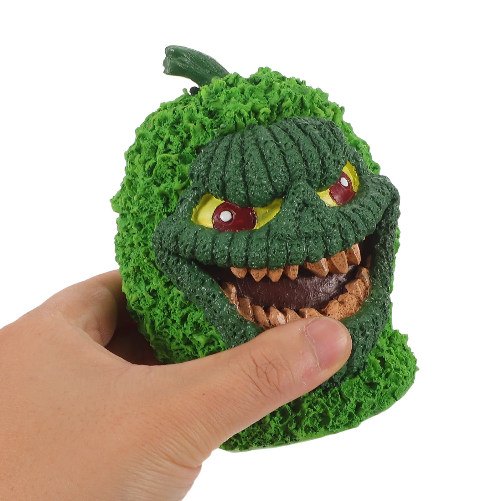 

Green Pumpkin Monster Statue Gothic Halloween Decor Resin Spooky Tabletop Mantel Shelf Haunted House Ornament Scary Pumpkin