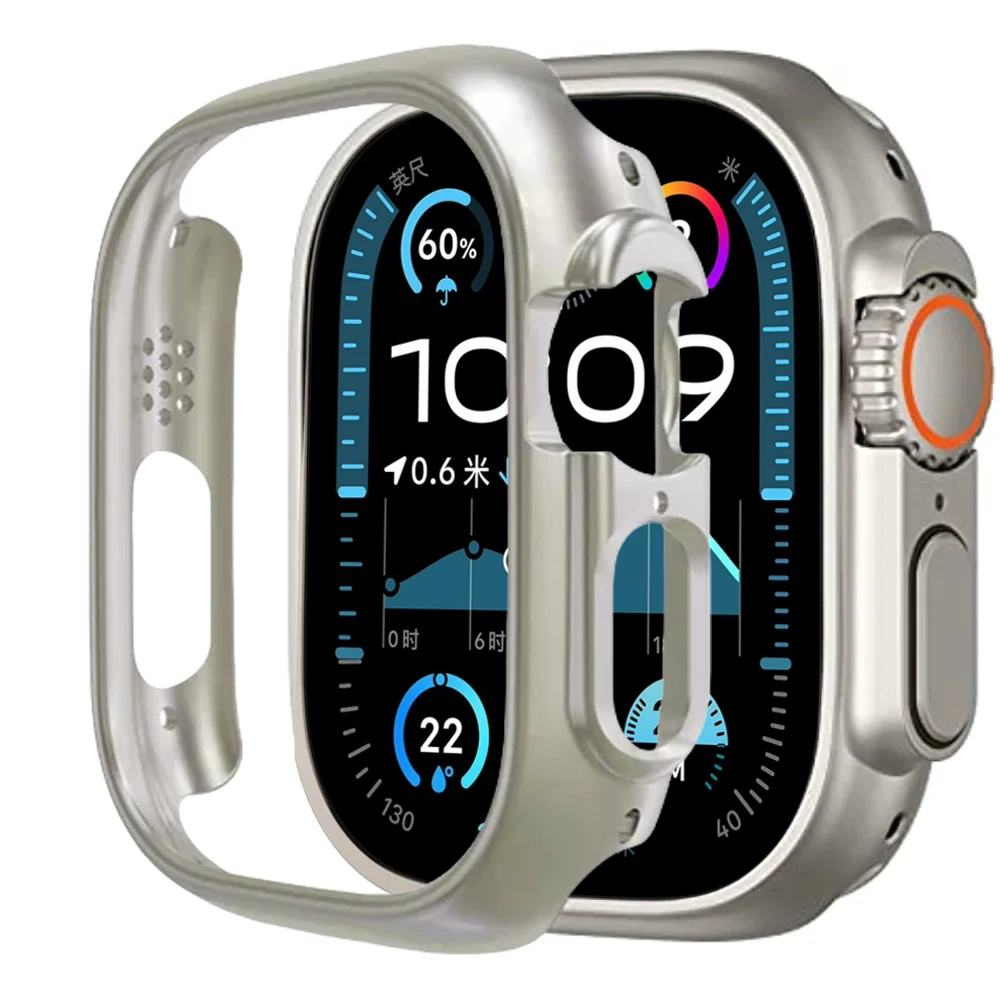 غطاء غير لامع لساعة أبل الترا 2 49 ملم حافظة صلبة من البولي كربونات المقاومة للصدمات حافة واقية من الصدمات iWatch Series Ultra 49 ملم