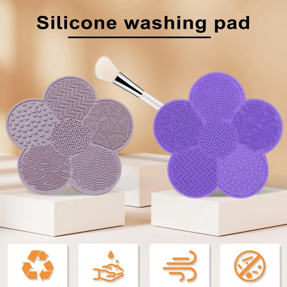 Silicone Scrub Pad com ventosa, escova de flores, ferramenta fácil para escovas de pó solto, macio, sem esforço para cozinha