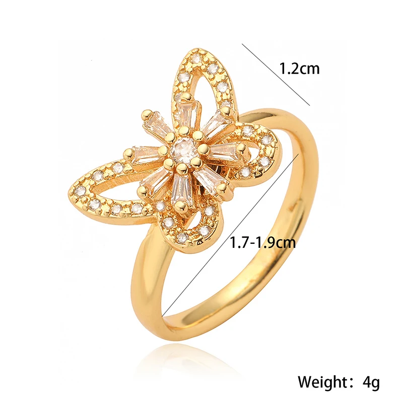GANPUP Süßer Blumenherz-Zirkonia Verstellbarer Ring für Frauen Paare Mode Neuer Fingerring Schmuck Valentinstagsgeschenk Party – Detail 2