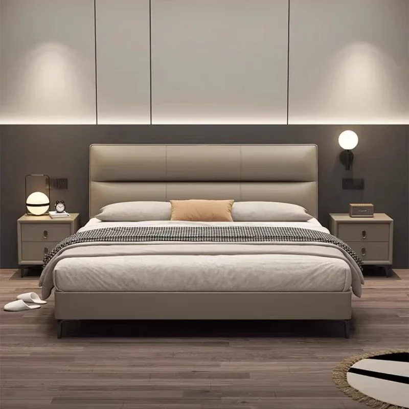 سرير مصمم بسيط، جماليات أوروبية، جودة زفاف، سرير عصري، شقة مريحة، أثاث كاما دي كاسال #2