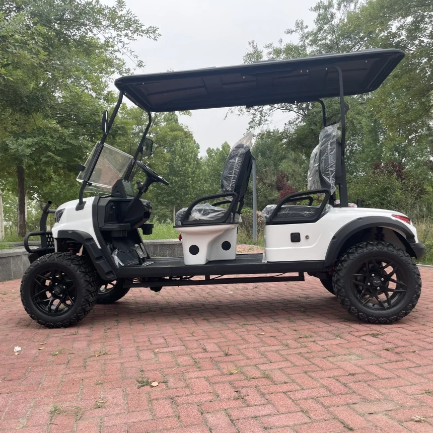 

Hot Sale Low Golf Cart New Design Lithium Farm Cart With Front Bumper And Front Basket Bluetooth Speakers Electric Golf Cart