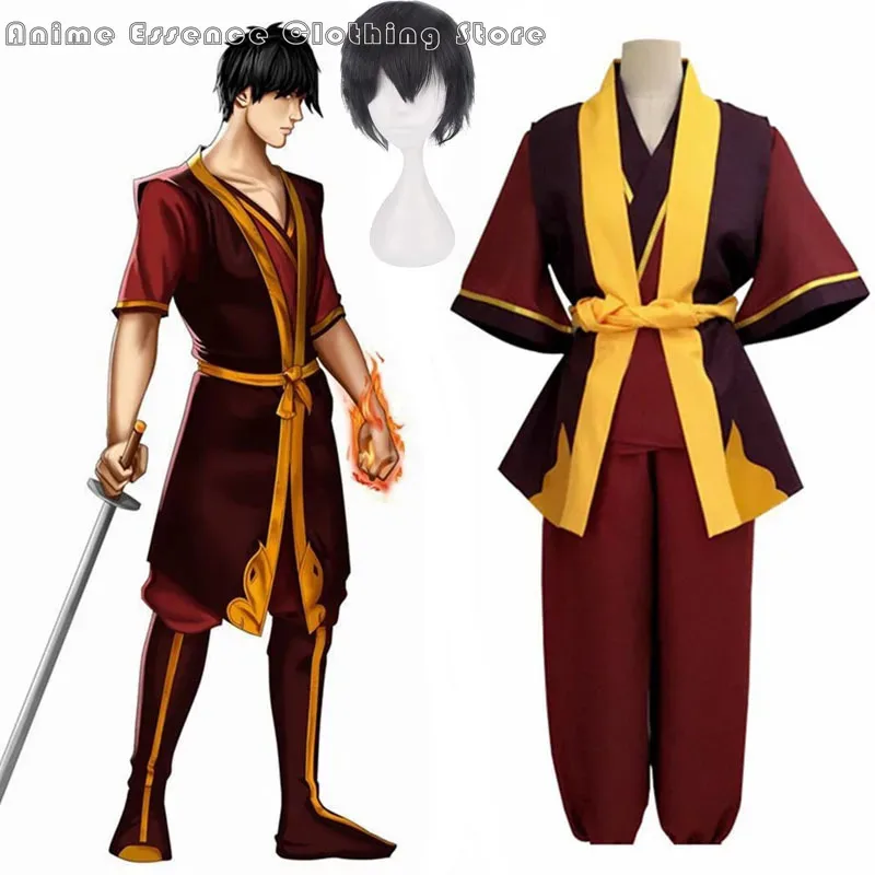 لعبة تأثيري حلي أنيمي آخر Airbender الدعاوى مخصص الصورة الرمزية الأمير زوكو موحدة شعر مستعار هالوين Party5;c,8'z,6.k;