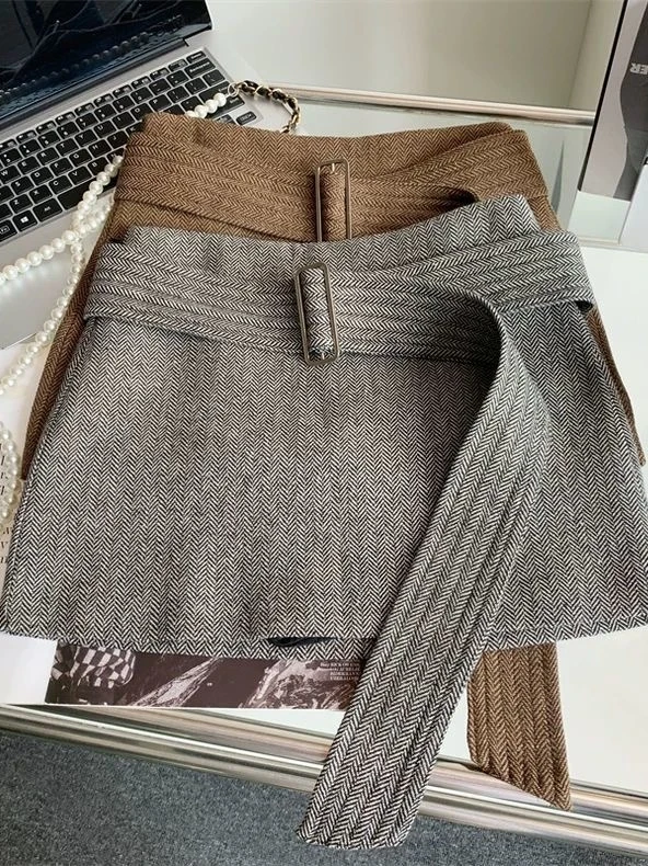 Sexy Retro American High Waist A-Line  Skirt for Women  Color Commute Comfortable Micro Elasticity Daily Wear