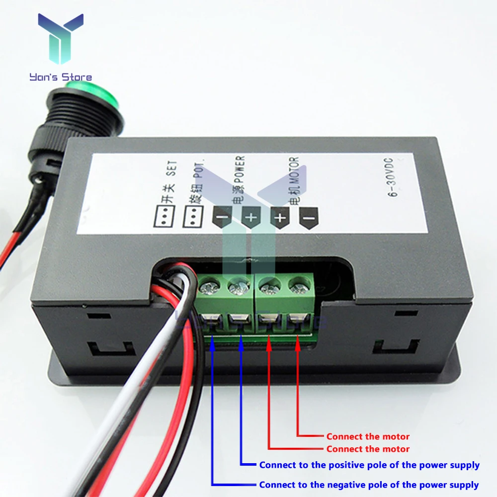 DC 6V 12V 24V 5A Adjustable PWM DC Motor Speed Controller CCM5D LED Digital Display Stepless Speed Control Switch Governor