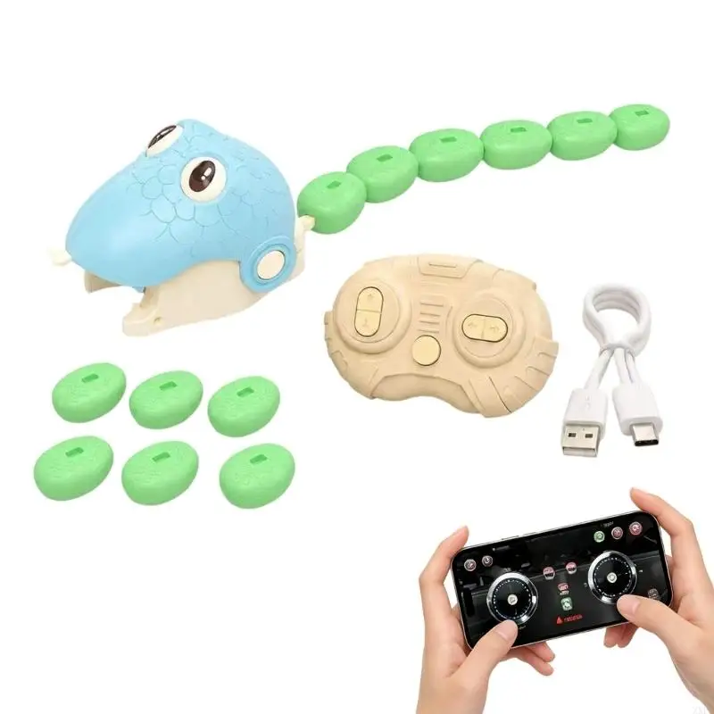 XXFE Rechargeable Snake Toy with Assembly, Handheld Remote Control, Movement Lights, Music, and Sound Effects During