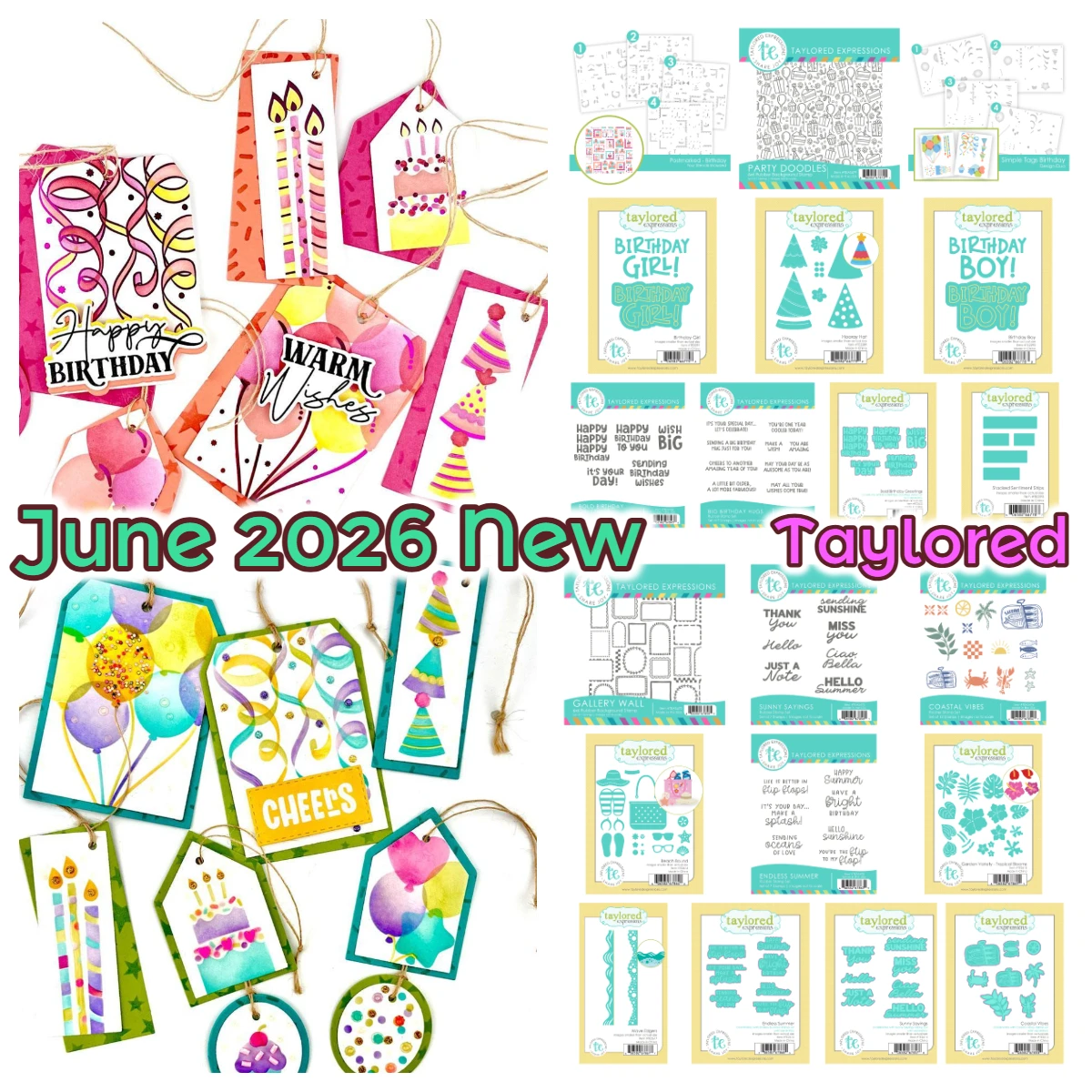 Taylored June 2026 New Bold Birthday Greetings Metal Cutting Dies and Stamps Scrapbooking for DIY Greeting Cards Handmade Gift