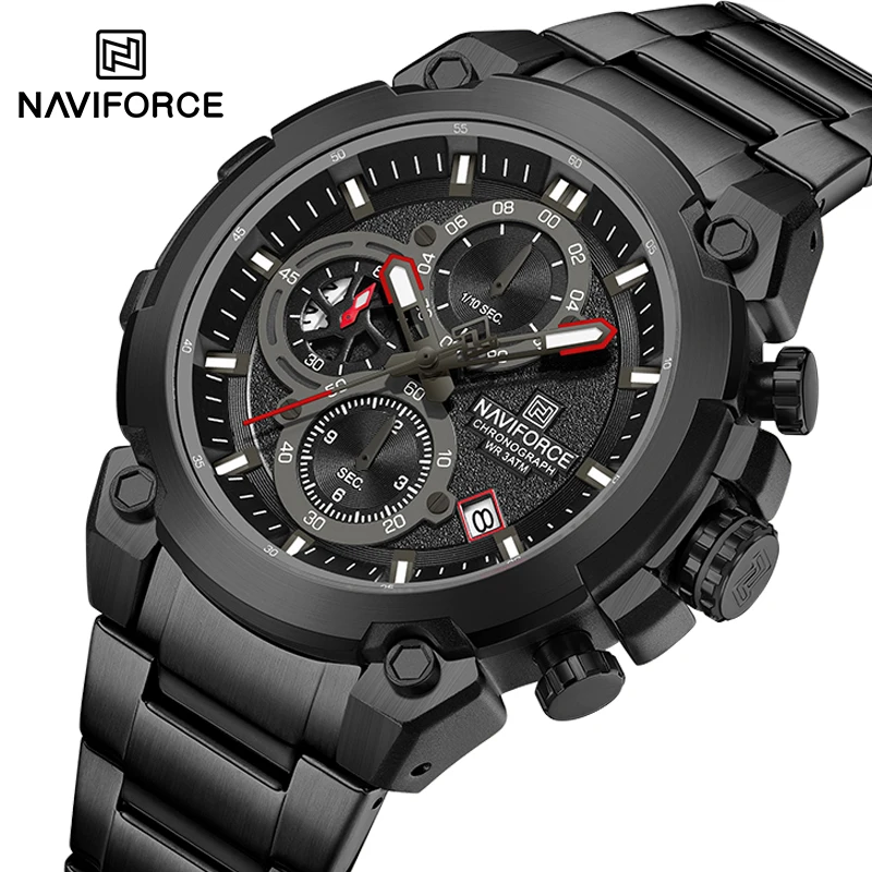 

NAVIFORCE Man Watch Fashion Sports Chronograph Waterproof Men's Watches Calendar Display Military Quartz Male Watch Reloj Hombre