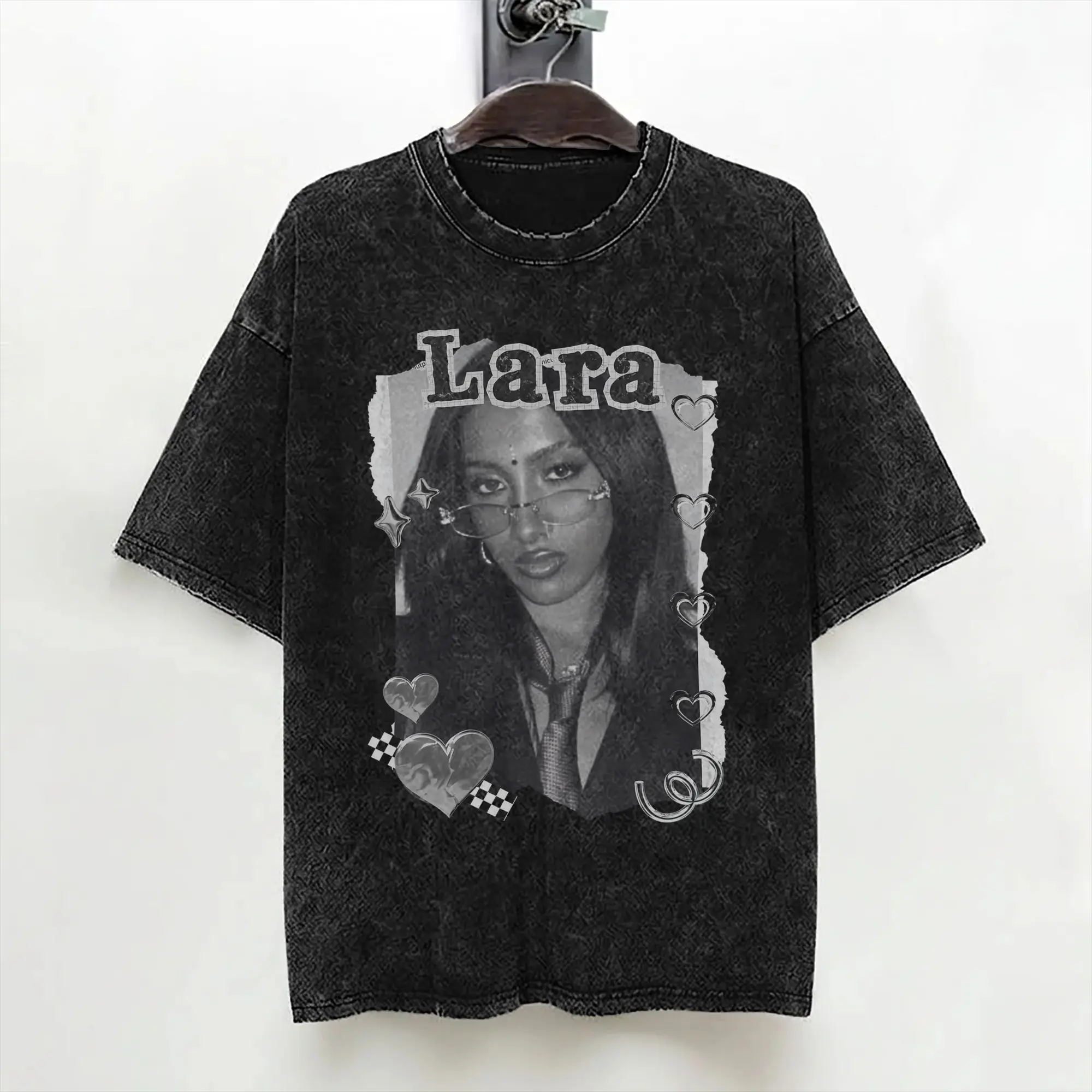 Lara Katseyes Kpop Girl Group T Shirt Washed Short Sleeve Harajuku T-Shirt  Fashion for Men Women Streetwear Summer Tee Shirt