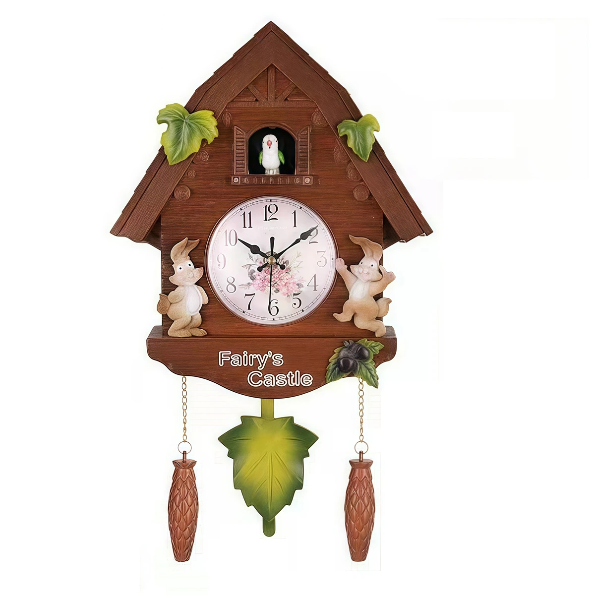 Artistic Wall Mounted Clock 42x26x10cm 16.5x10.2x3.9inch Cuckoo Pendulum Clock Charming House Motif Delightful Clock For Kids