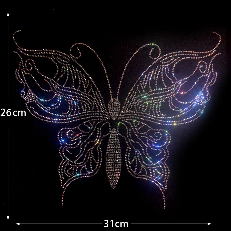 High quality shiny beautiful butterfly DIY iron on sweater jacket clothing accessories fashion large patches