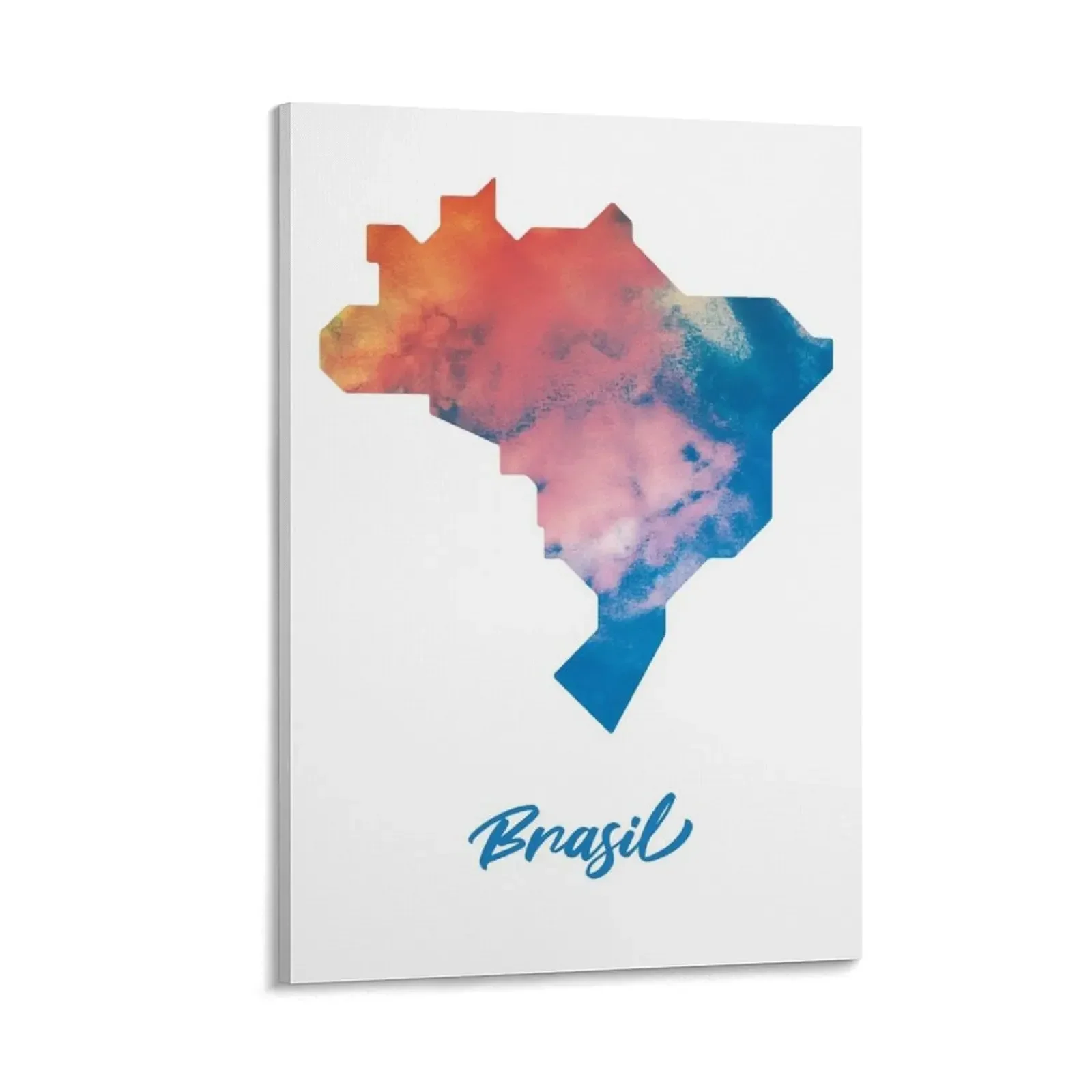 

Brasil Map in Watercolor (Blue and Orange) Canvas Painting decorative pictures for the room home decoration luxury anime