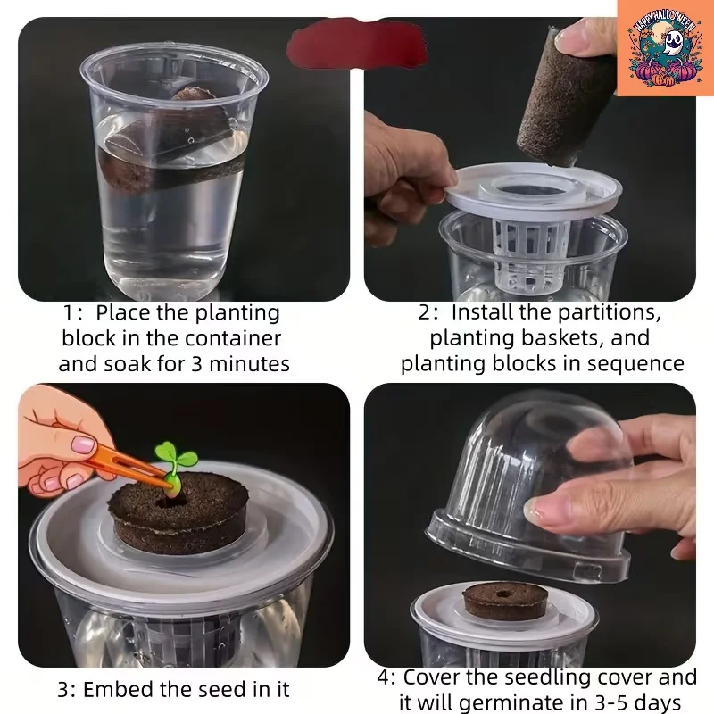 وعاء البذور المائية البلاستيك الشفاف أسطواني-كوب مائي عالي الشفافية لمراقبة نمو الجذر