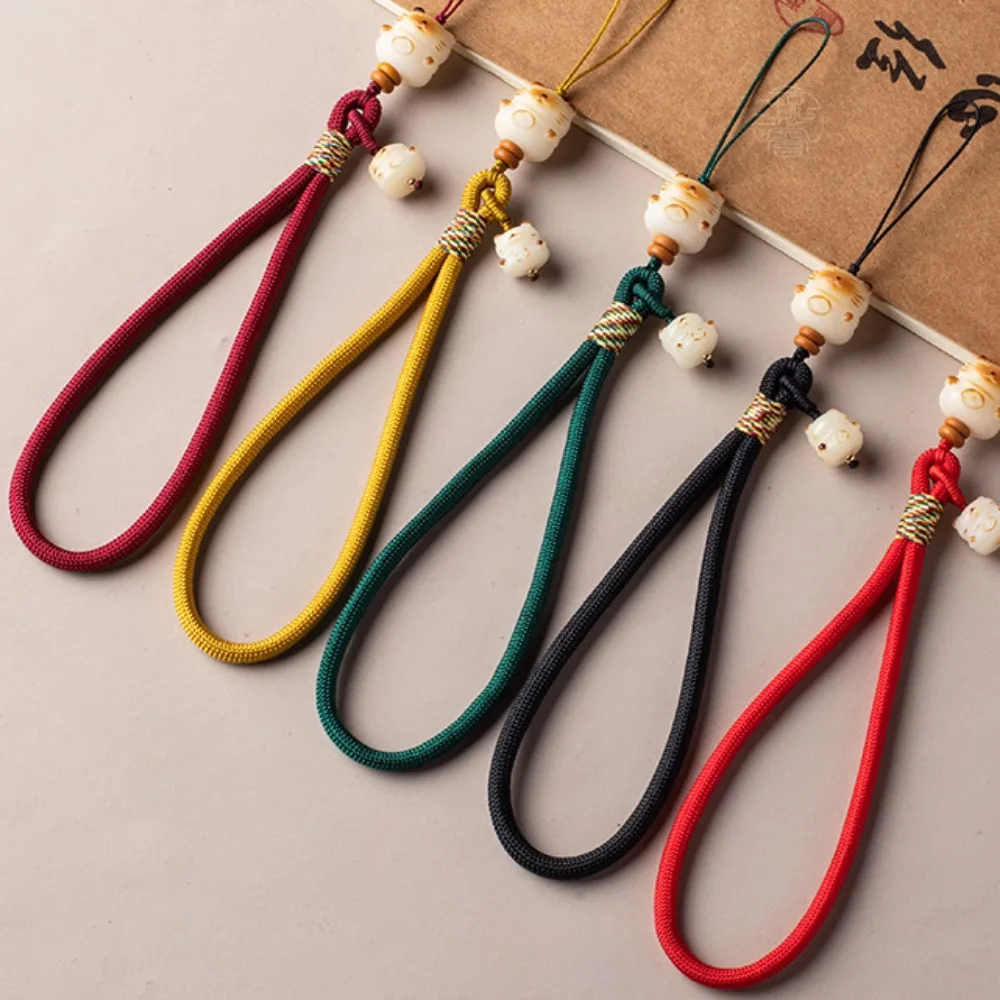 Cute Bodhi Lucky Cat Phone Chain with Wrist Style Hanging Chain Pendant Anti Loss and Anti Drop Phone Case Hanging Rope