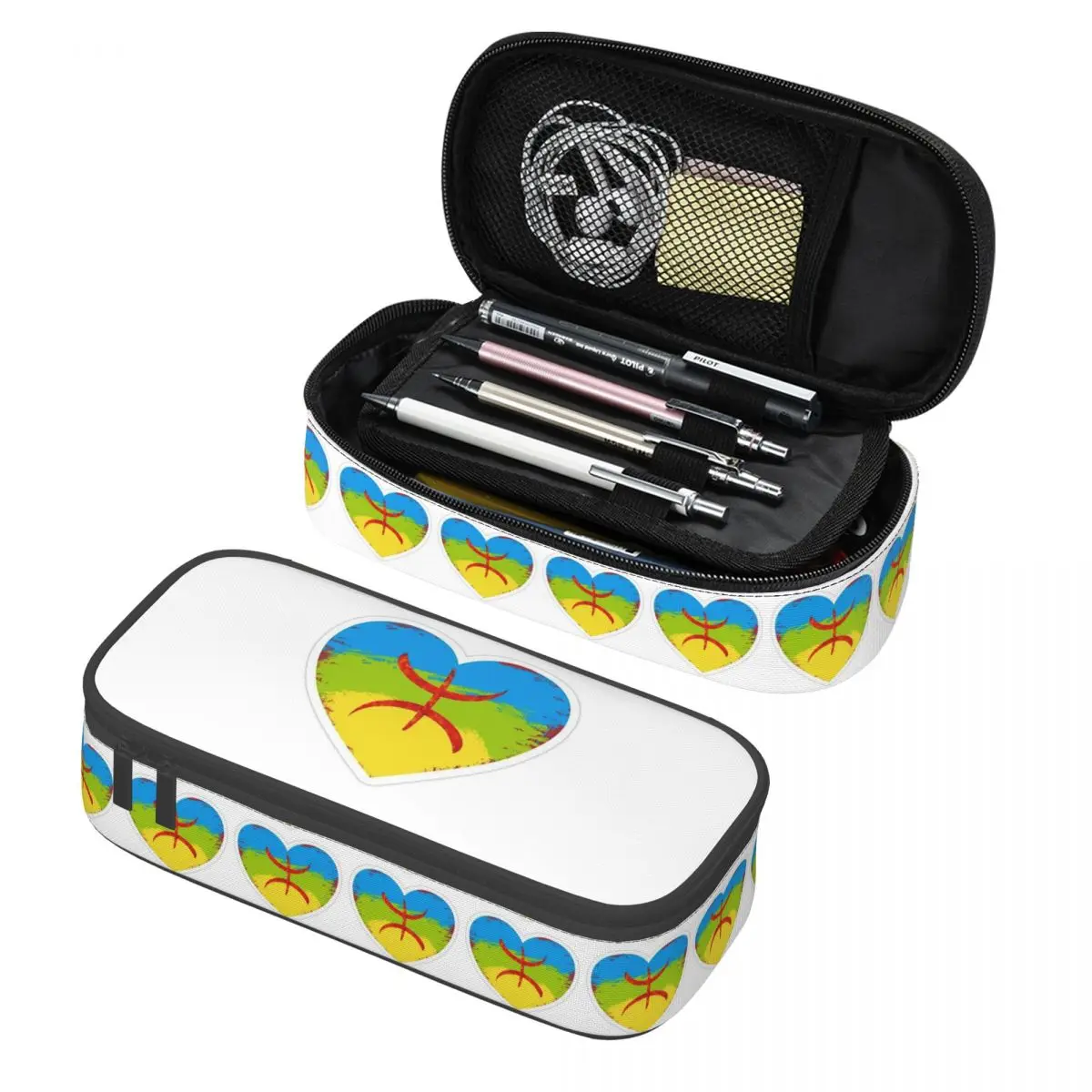 

Berber Kabyle Berbers Amazigh Flag Pencil Case Pencil Pouch Storage Stationery Supplies Large Storage Pen Box Pencil Bag