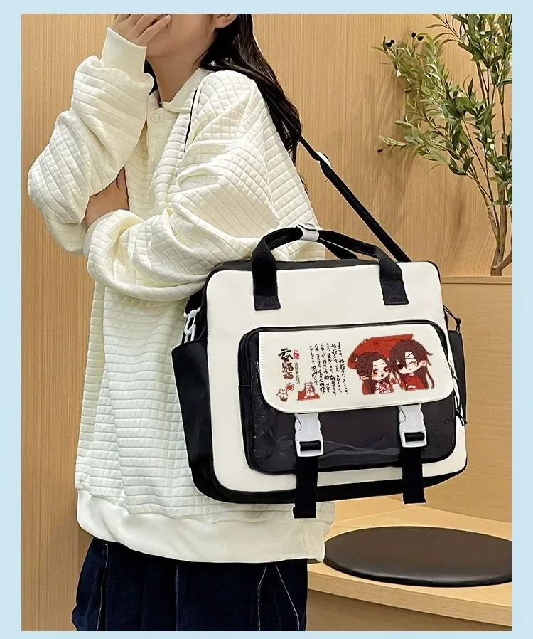 Black Pink, Heaven Officials Blessing, Tian Guan Ci Fu, Anime Messenger Crossbody Shoulder Bags for School Girls Cute Kawaii