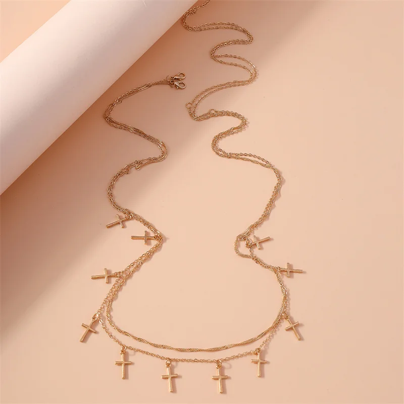 Aihua Bohemia Persönliche Kreuz-Taillenkette für Frauen, Sexy Goldfarbene Kette, Sommer-Strand-Körperschmuck – Detail 3