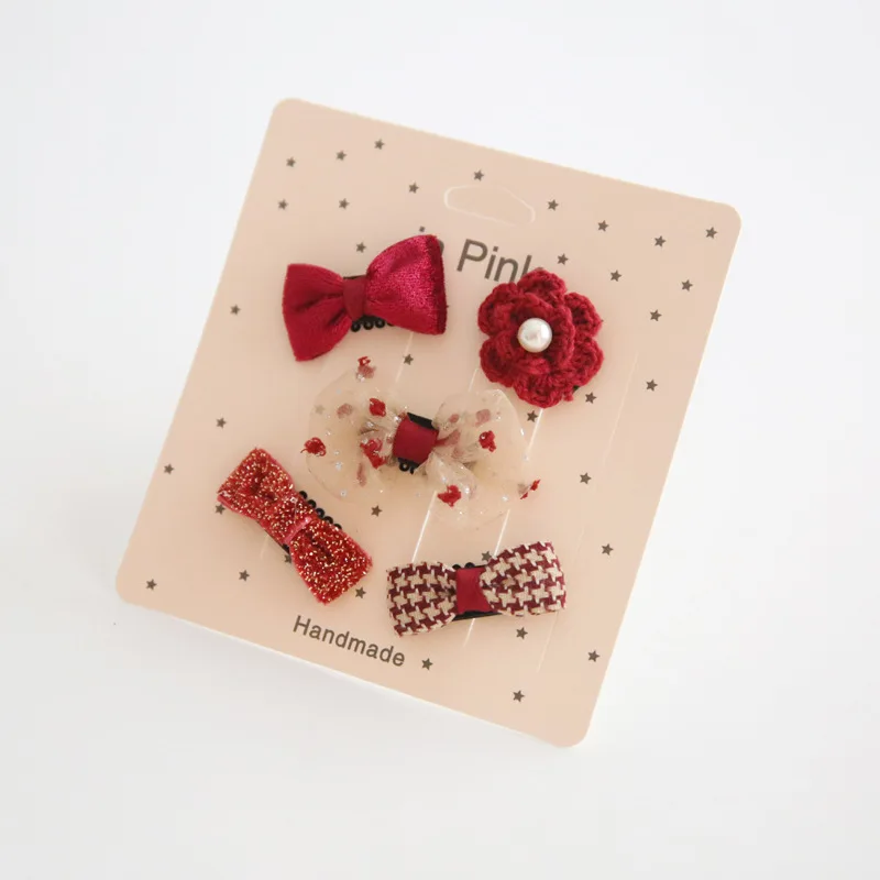 New Design Mini Bow Hairgrips Baby Cartoon Hairpin Children Boutique Barrettes  Girls Kids Hair Accessories 0-6month TZ12