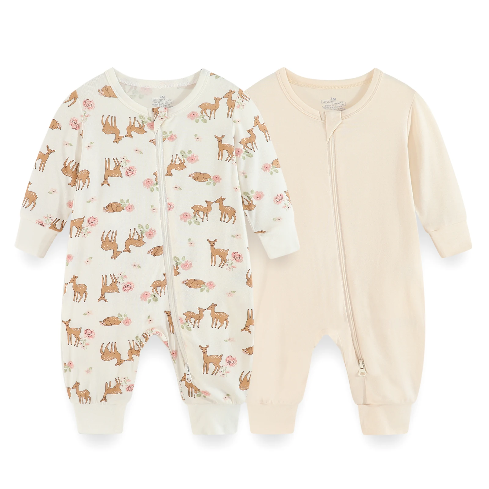 2-Piece Baby Romper Sets Soft Newborn Boy Girl Jumpsuit 0-24M Onesies Autumn Winter Infant Clothes