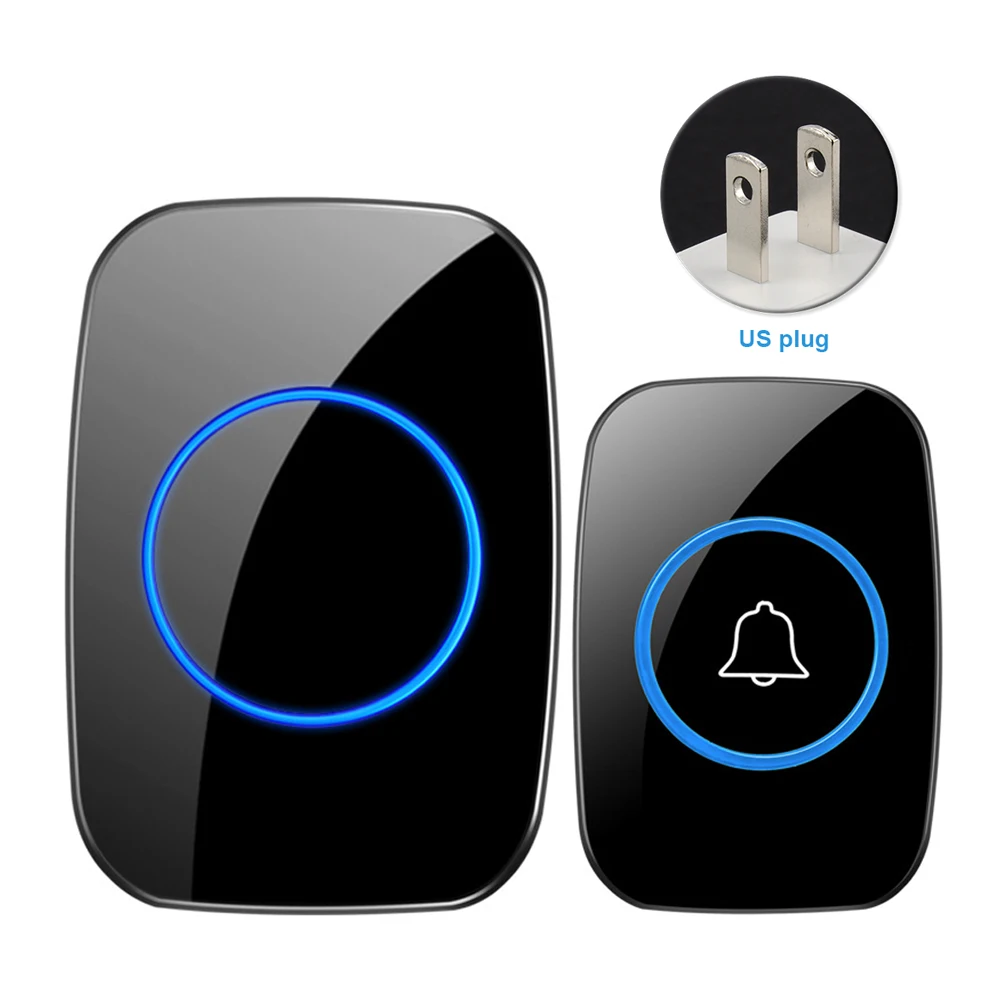 Office Buildings For Home Factories Push Button Transmitter With 1 Plug-in Receiver Wireless Doorbell 300m Remote 60 Music