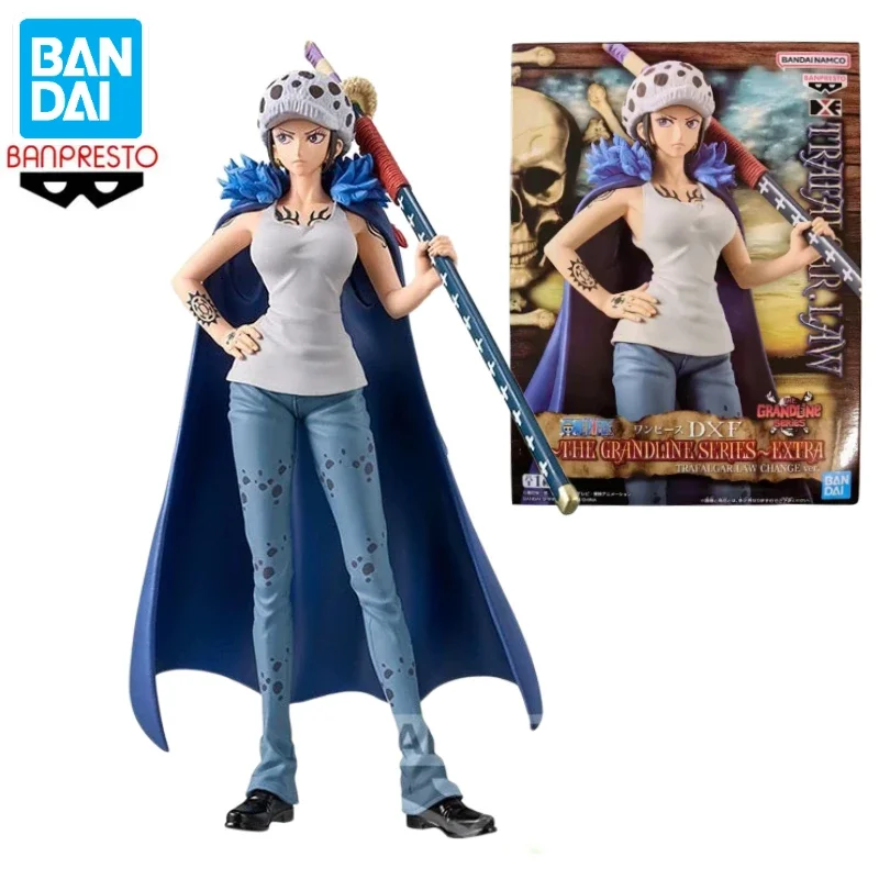 In Stock Bandai BANPRESTO DXF ONE PIECE The Grandline Series Extra Female TRAFALGAR LAW Doll Anime Action Figure Toy Gift Model