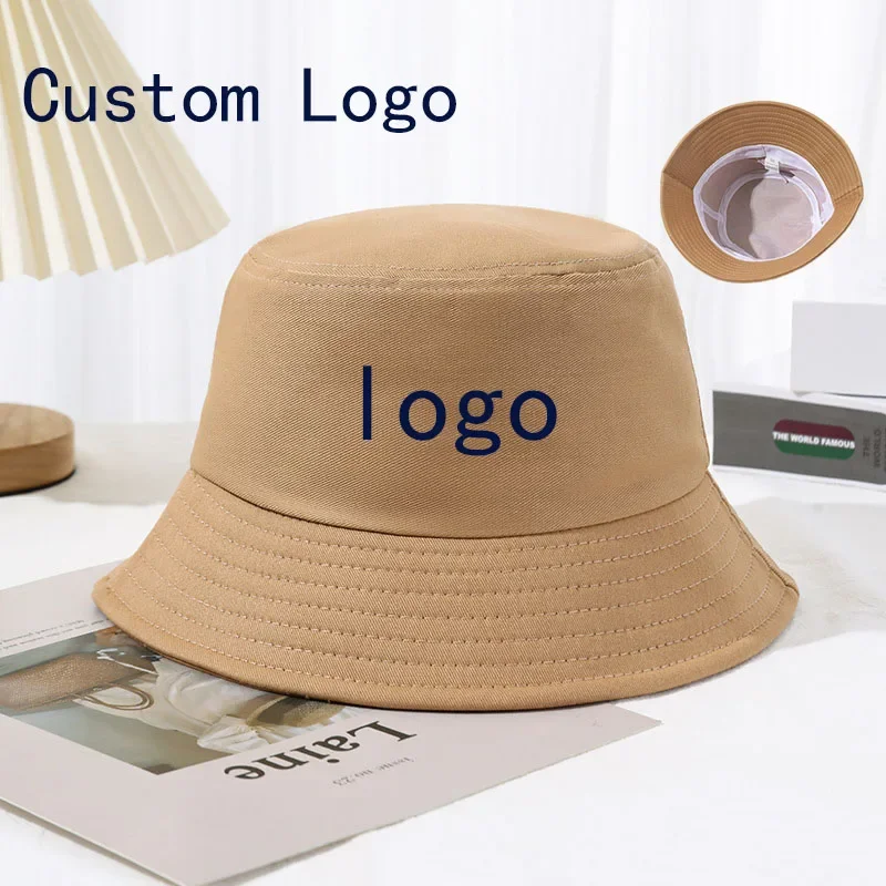 High Quality Bucket Hat For Men Women Printed Custom Logo Cotton Flat Top Advertising Hat Boy and Girl Party Bob Gorra Wholesale
