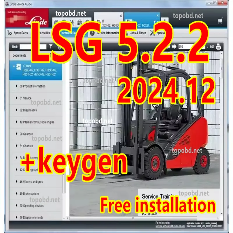 

Newest LINDE SERVICE GUIDE LSG 5.2.2 U0290 2024.12 +keygen +Free installation