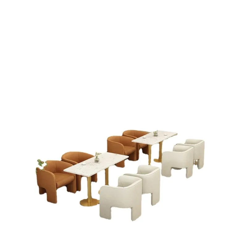 

Internet celebrity simple and fresh dessert shop cafe table and chair combination western restaurant single