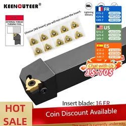 SER1616H16 SER2020K16 SER2525M16 herramienta de torneado de rosca externa con insertos de carburo sobre 16ER herramientas de torneado CNC roscado externo  porta herramientas torno