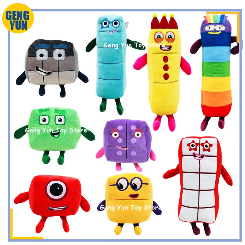 Numberblocks Plush Toy 14-30cm Cartoon Peripheral Throw Pillow Soft Kawaii Doll Stuffed Toy Decoration Christmas Present gifts