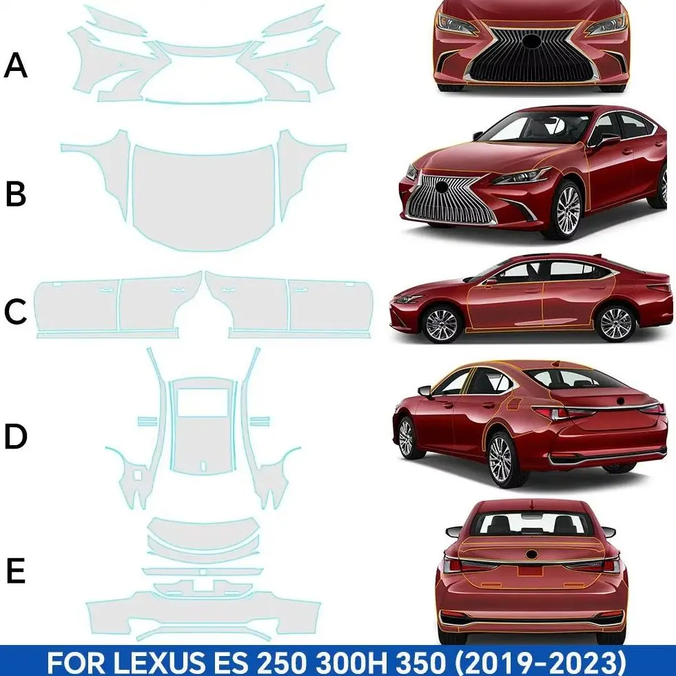 For Lexus ES 250 300H 350 2019-2023 TPU Bumper Pre-cut PPF Clear Paint Protective Film Custom Anti Scratch Self Healing Shield ﻿