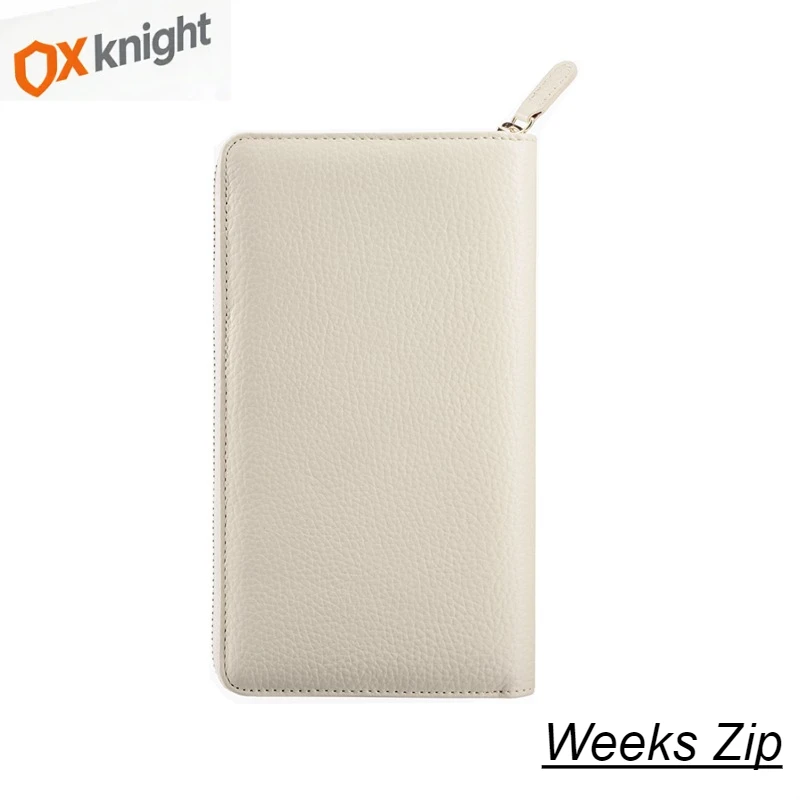 ox-knight-weeks-zip-cover-genuine-leather-journals-notebooks-pebbled-grain-cowhide-for-planner-vintage-notepad-diary-stationery