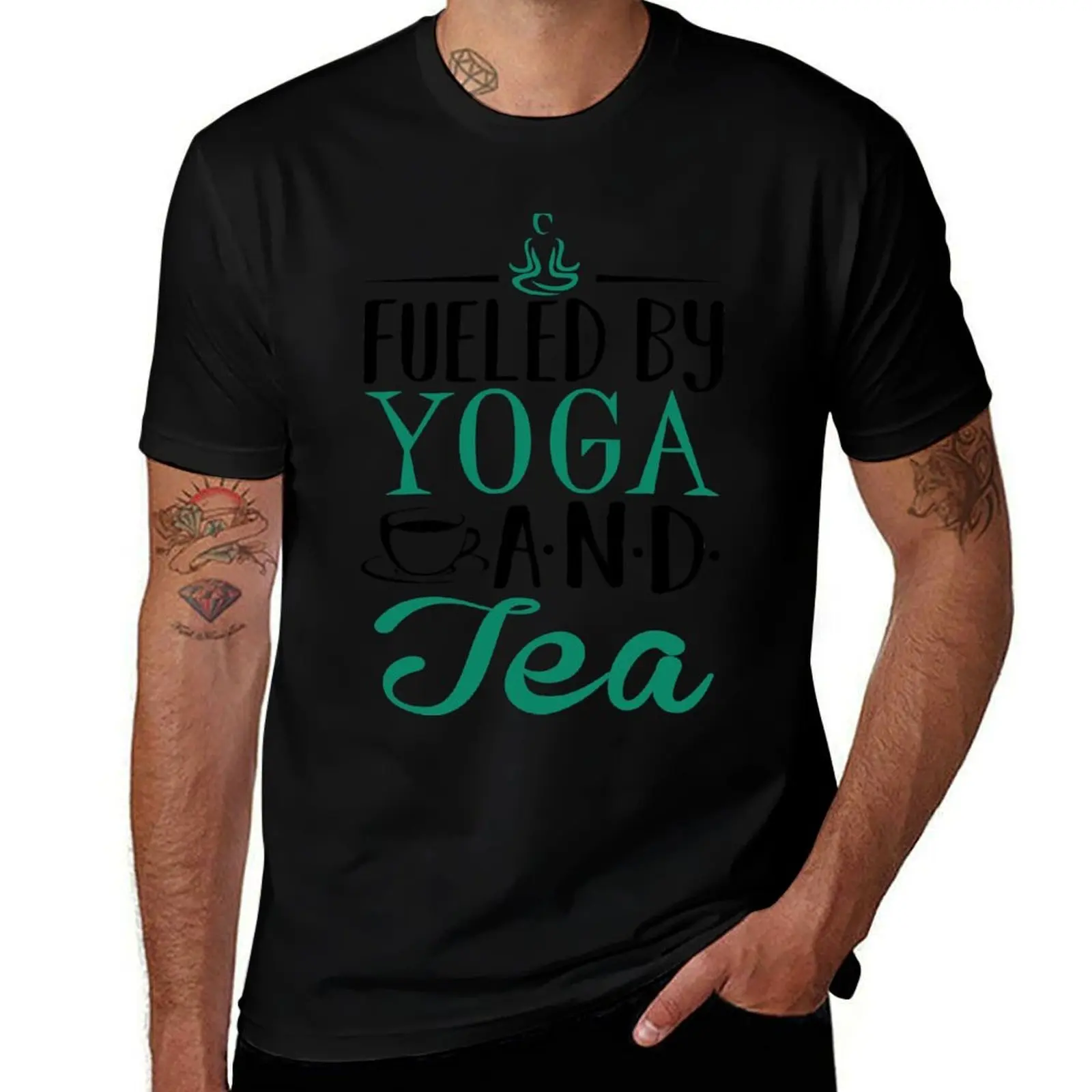 Fueled by Yoga and Tea T-Shirt Plus Size Outdoor Casual Top T-Shirt