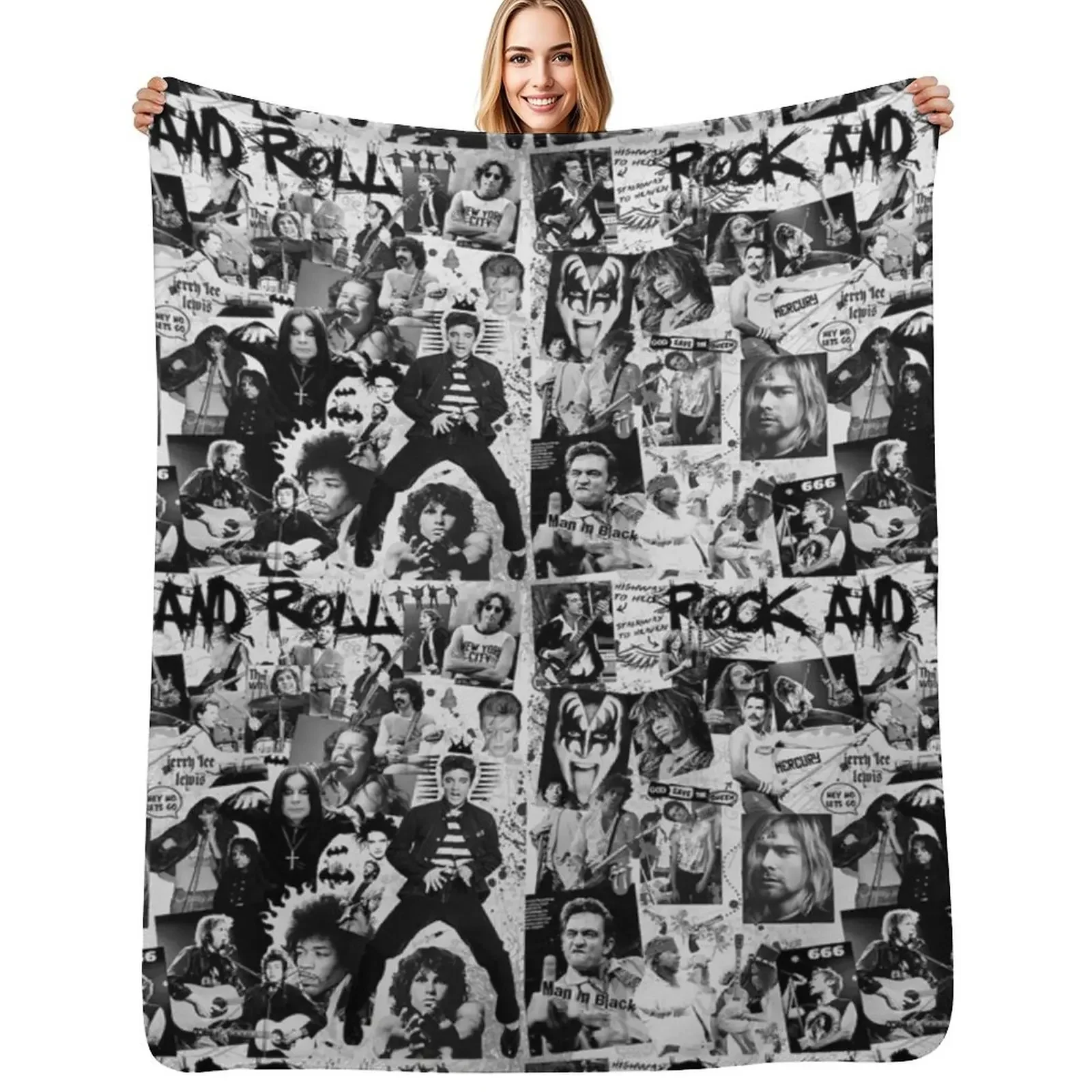 

ROCK AND ROLL Tapestry Throw Blanket Sleeping Bag for sofa Vintage Blanket