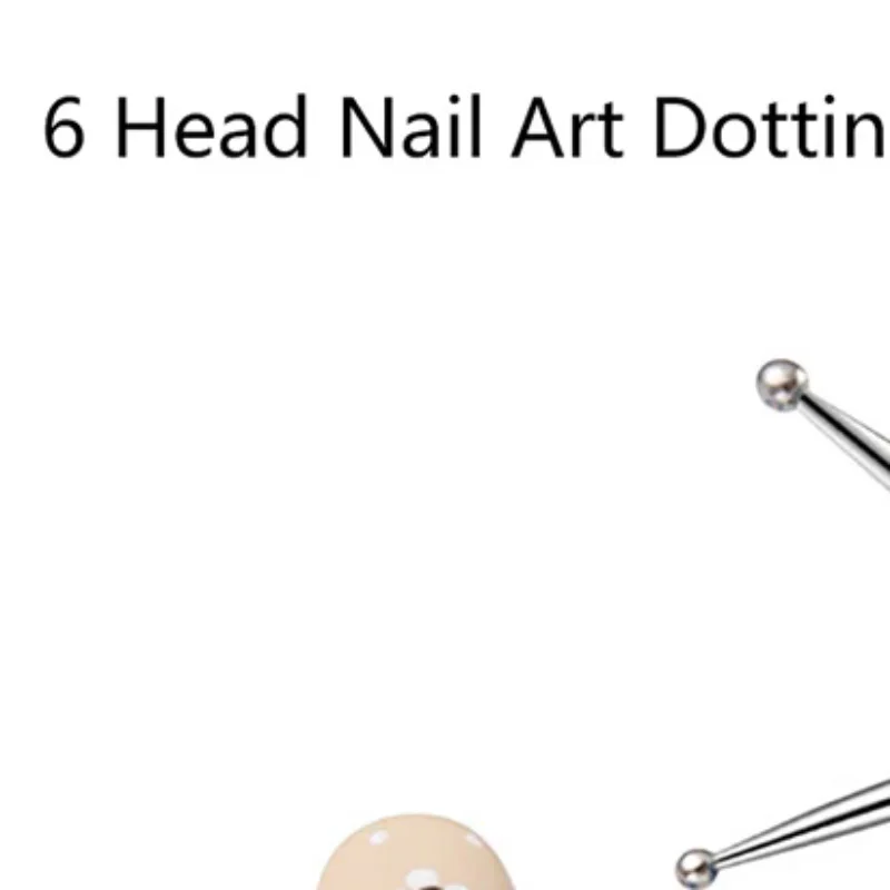 1PC 6 Kopf Nail art Punktierung Werkzeuge Disc Nagel Bohrer Punkt Nagel Werkzeuge Dot Malerei Werkzeuge Nagel Punkt Bohrer stift