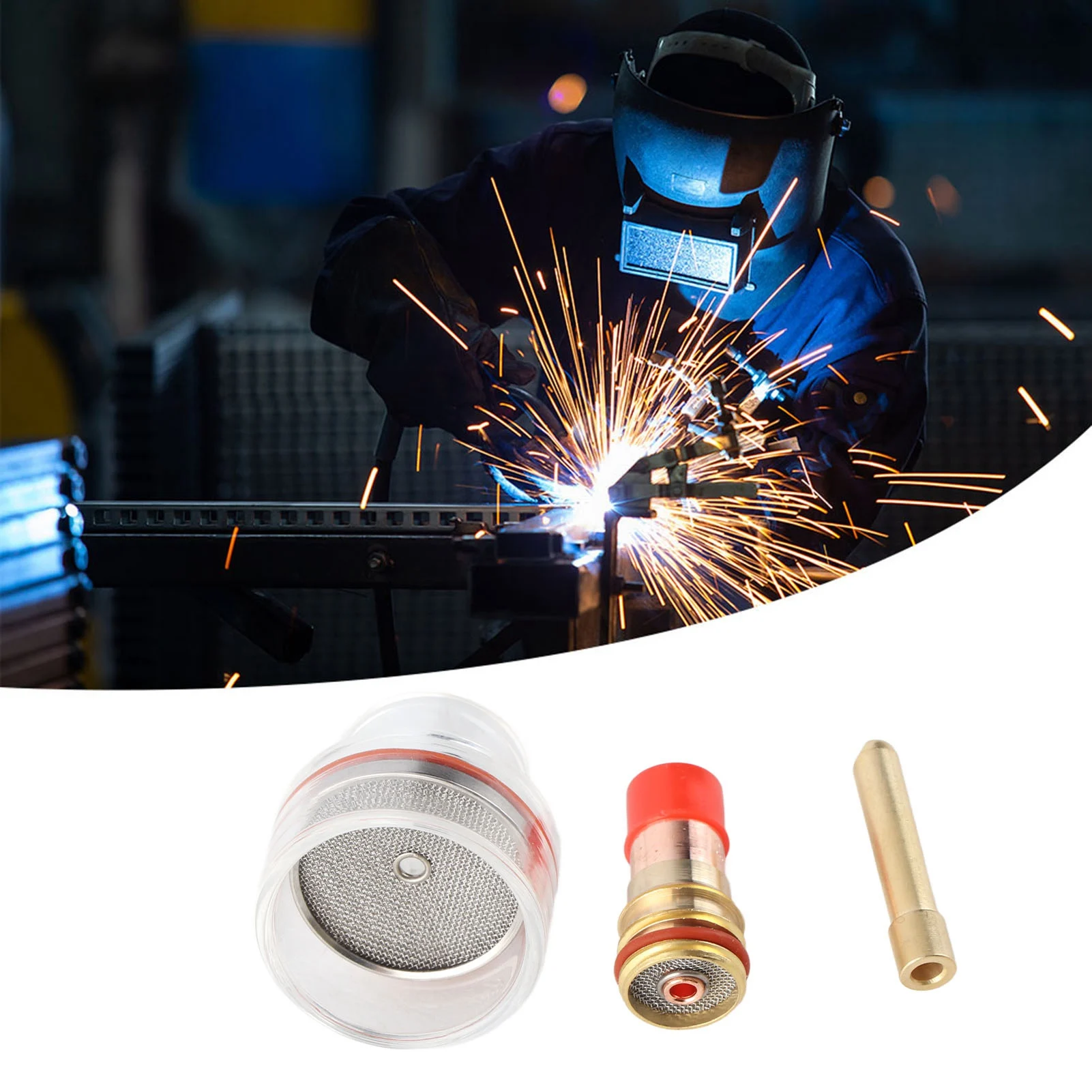 Aksesoris Kit Obor Las WP Collet WP Torch Glass Cup WP Torch Gas Lens Collet Glass Cup untuk WP‑17/18/26 WP Torch Kit