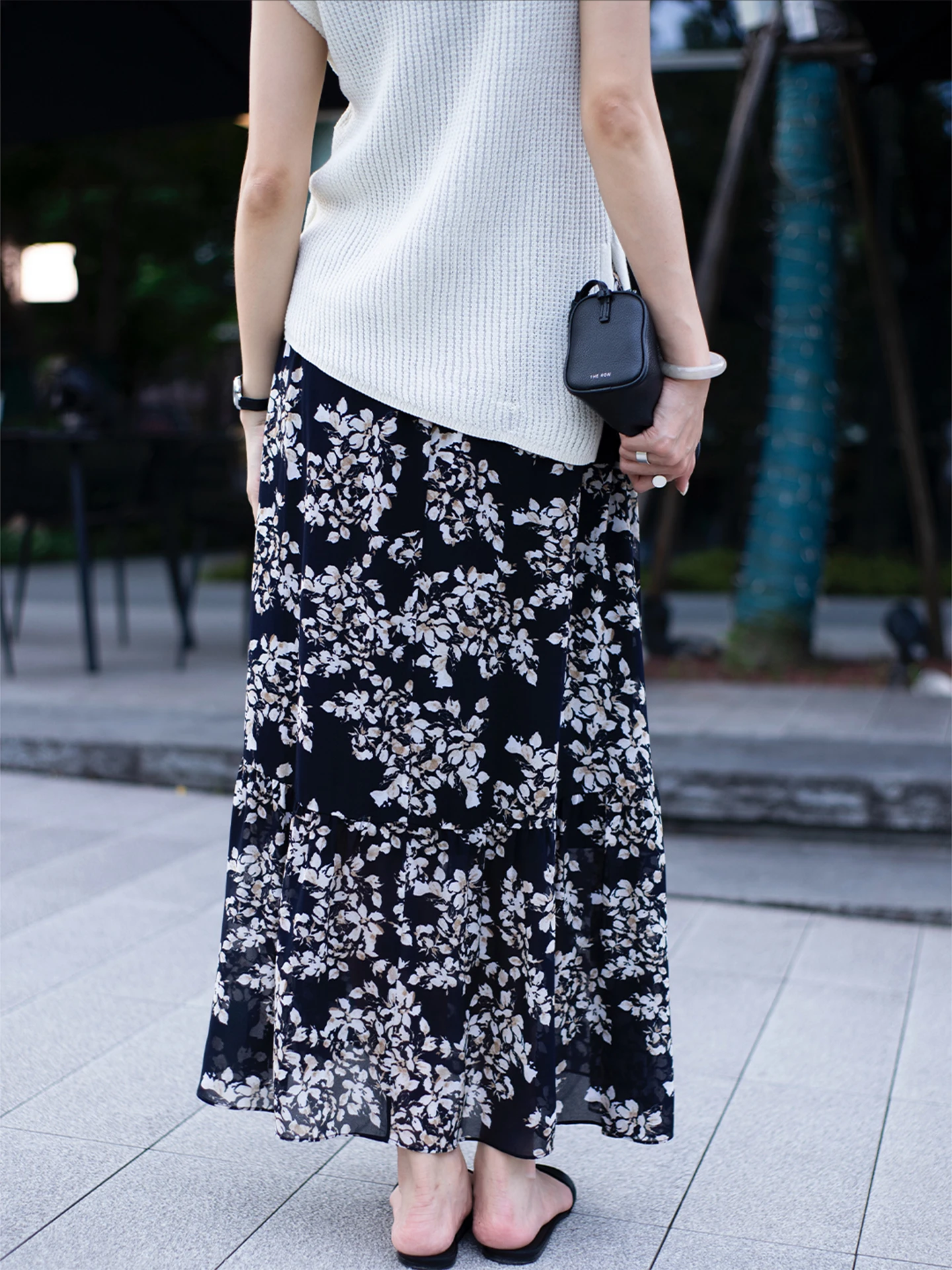 

Casual Floral Print High Waist Elastic Loose Women's f Body Skirt Versatile Summer New Sle A-Line Skirt for Mid-Age Women