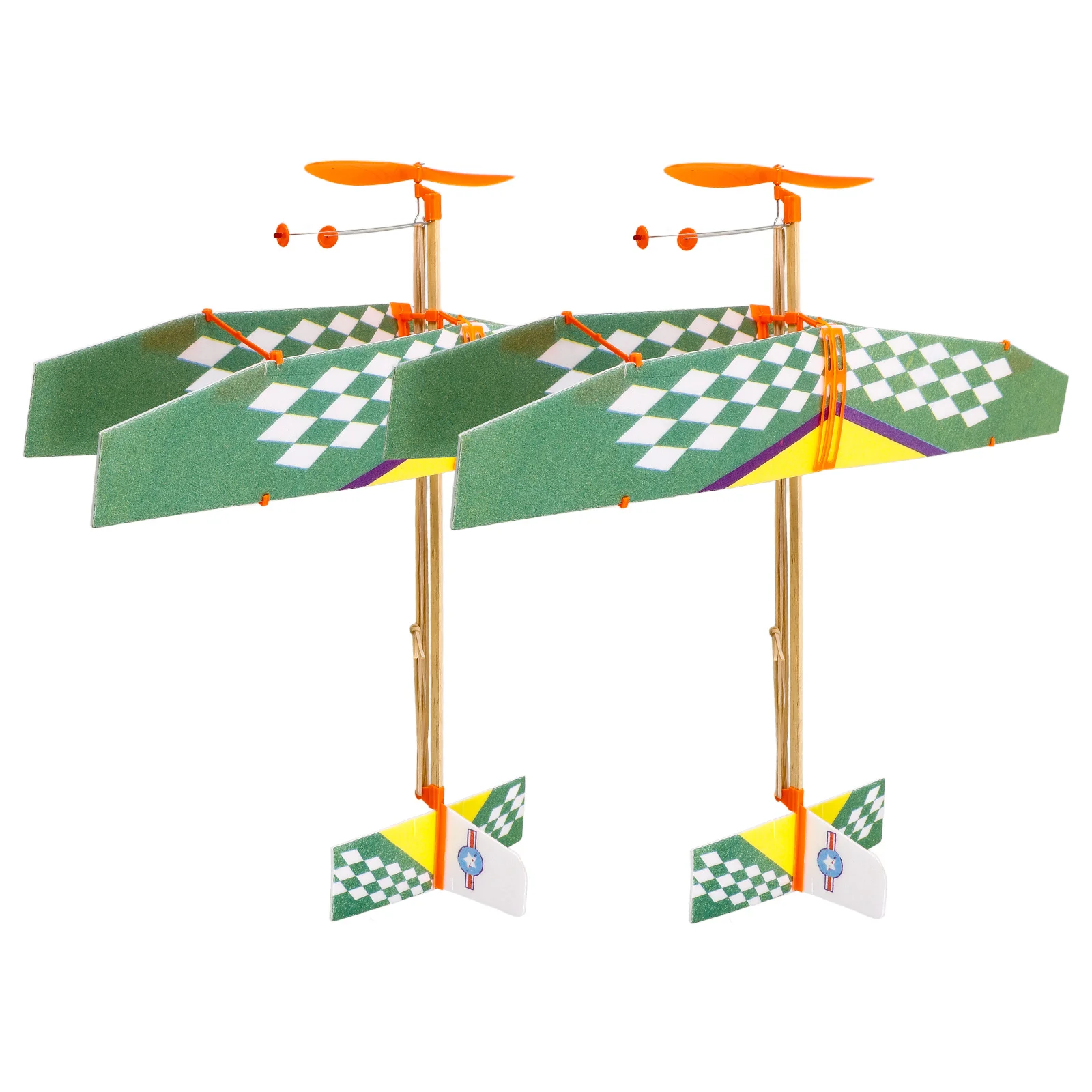 

2Pcs Glider DIY Materials Rubber Band Powered Assembled Aircraft Educational Handcraft Set Enhance Creativity Logic Skill