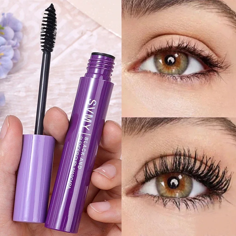 Black Silk Fiber Mascara Waterproof Long Lasting Extension Eyelashes Lengthening Curling Mascara Natural Eyelash Makeup Cosmetic