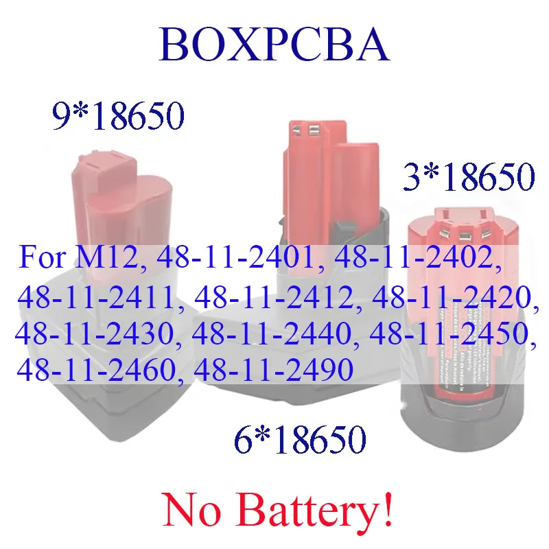 

For M12 Lithium Battery Case Box PCB Protection Circuit Board For Milwaukee 12V 9.0Ah Li-ion Batteries Packs Housings Shell