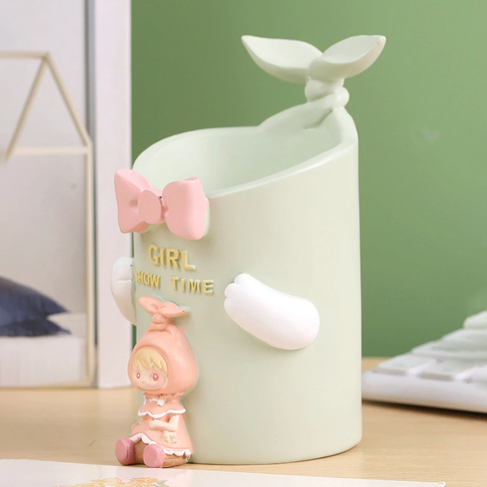 

Rabbit Stationery Pen Holder Desk Storage Container Student ganizer Makeup Brush Pencil Classroom Resin Supplies Elegant Design