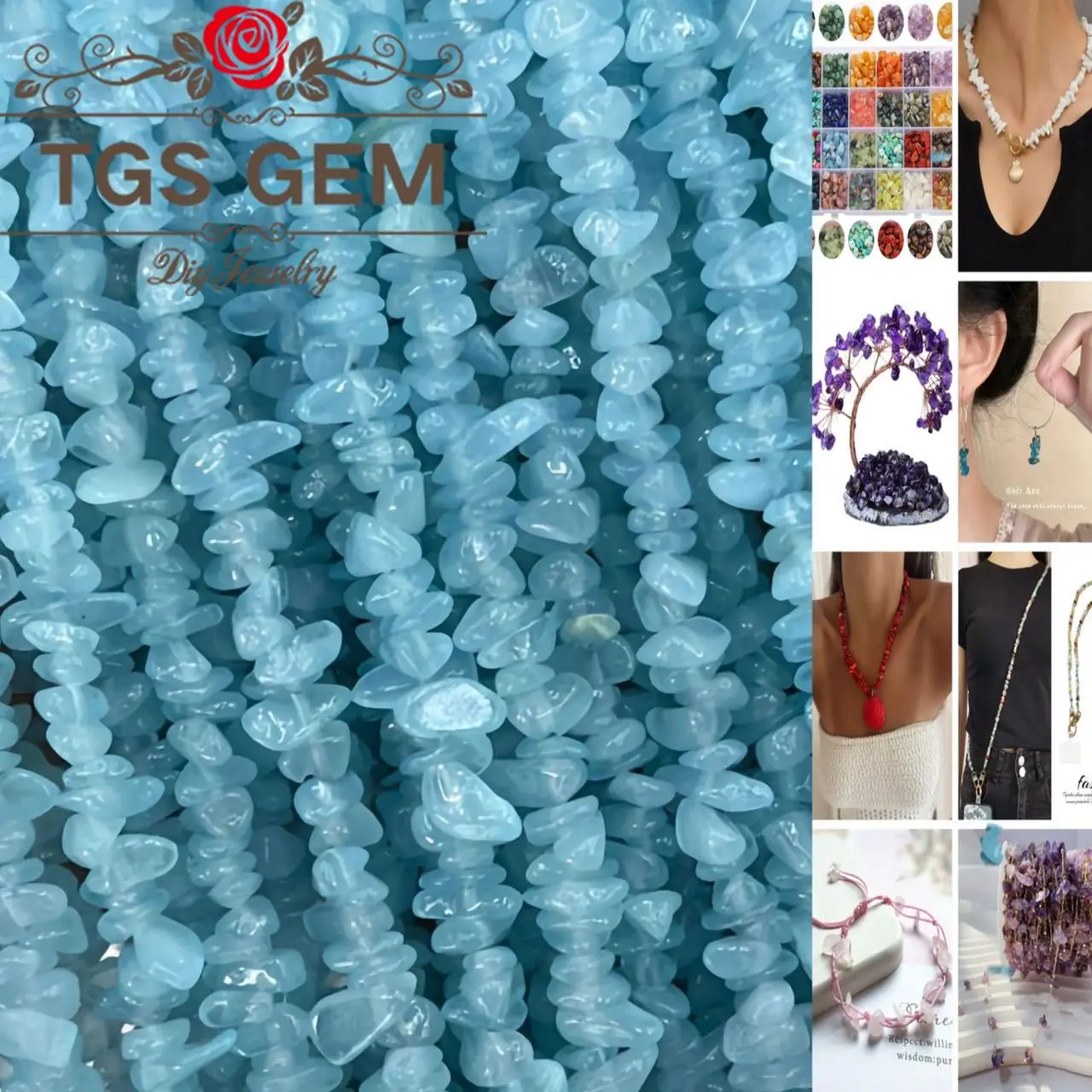 

Natural stone beads color crushed irregularjewellery making materials diy accessories for bracelets abalorios Handmade bead