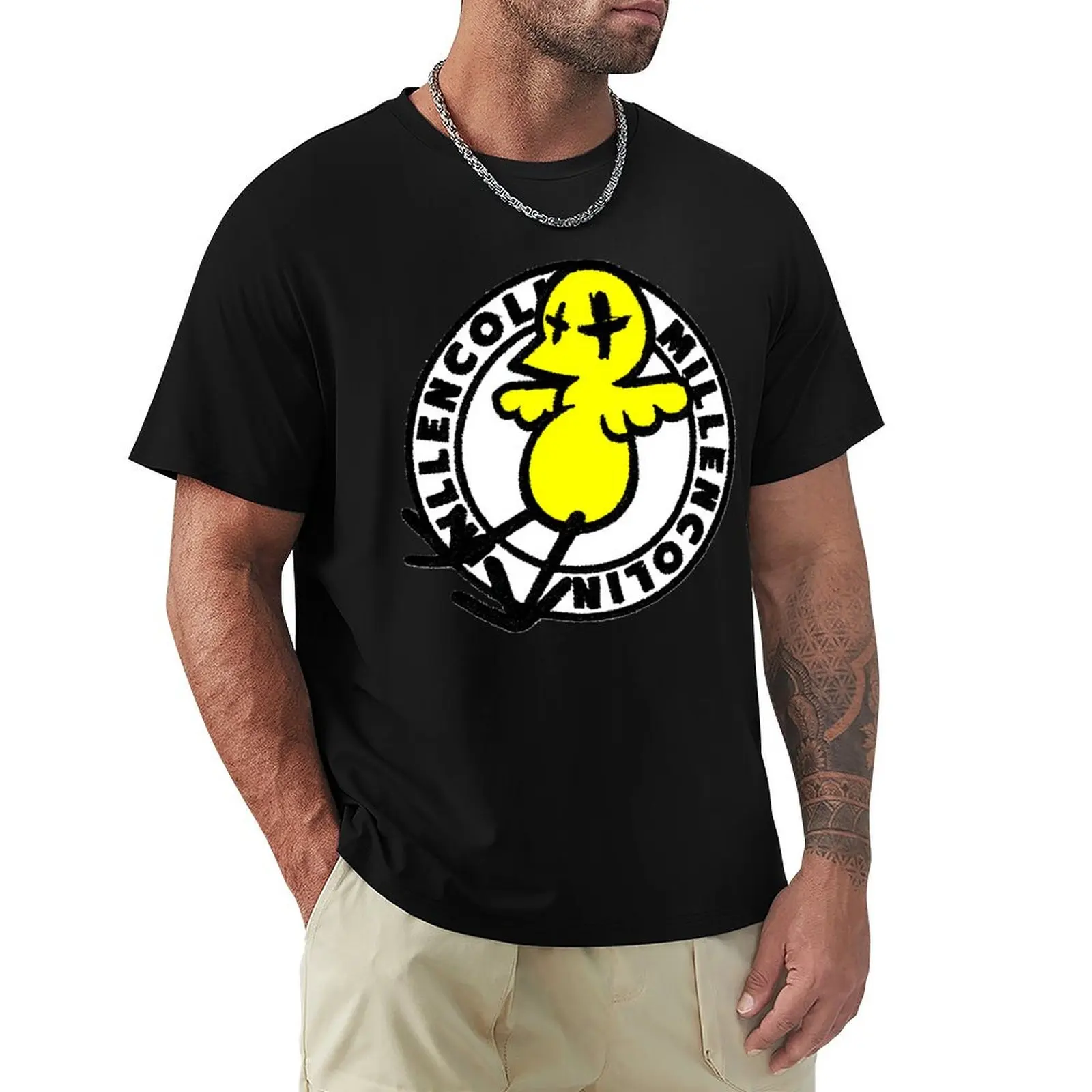 Camiseta com logotipo epônimo de millencolin punk rock, camiseta anti-rugas de manga curta