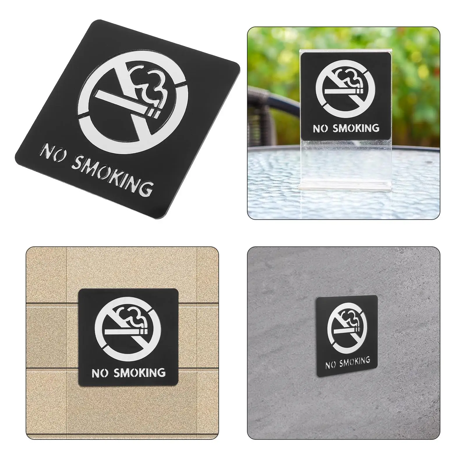 Знак для некурящих, самоклеящиеся водонепроницаемые наклейки для офиса, ванной комнаты, общественные туалеты, отели, ресторана, черные бизнес-знаки